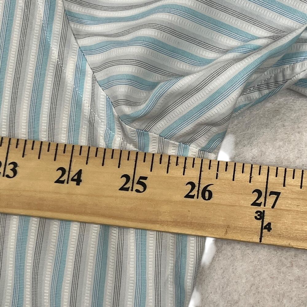Tommy Bahama Cotton Long Sleeve Button Dress Shirt Blue Striped 17.5 x 34/35 - Picture 7 of 9